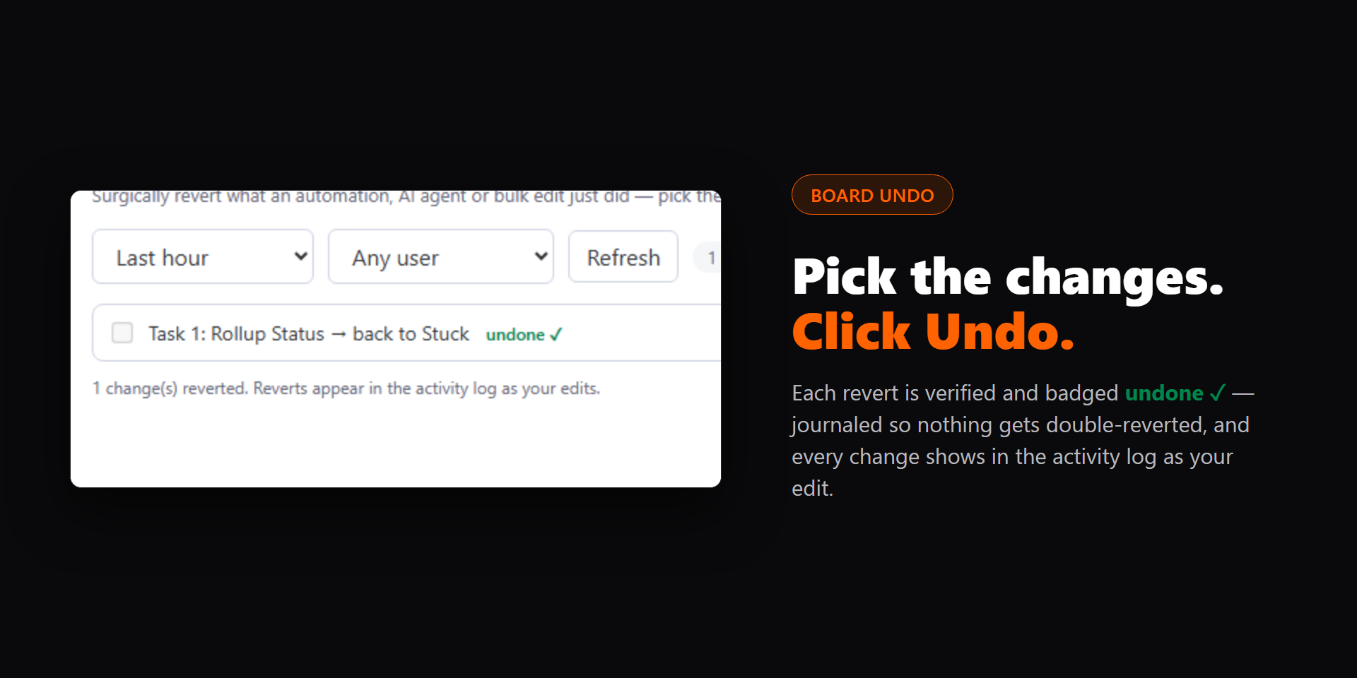 Pick the changes and undo them together